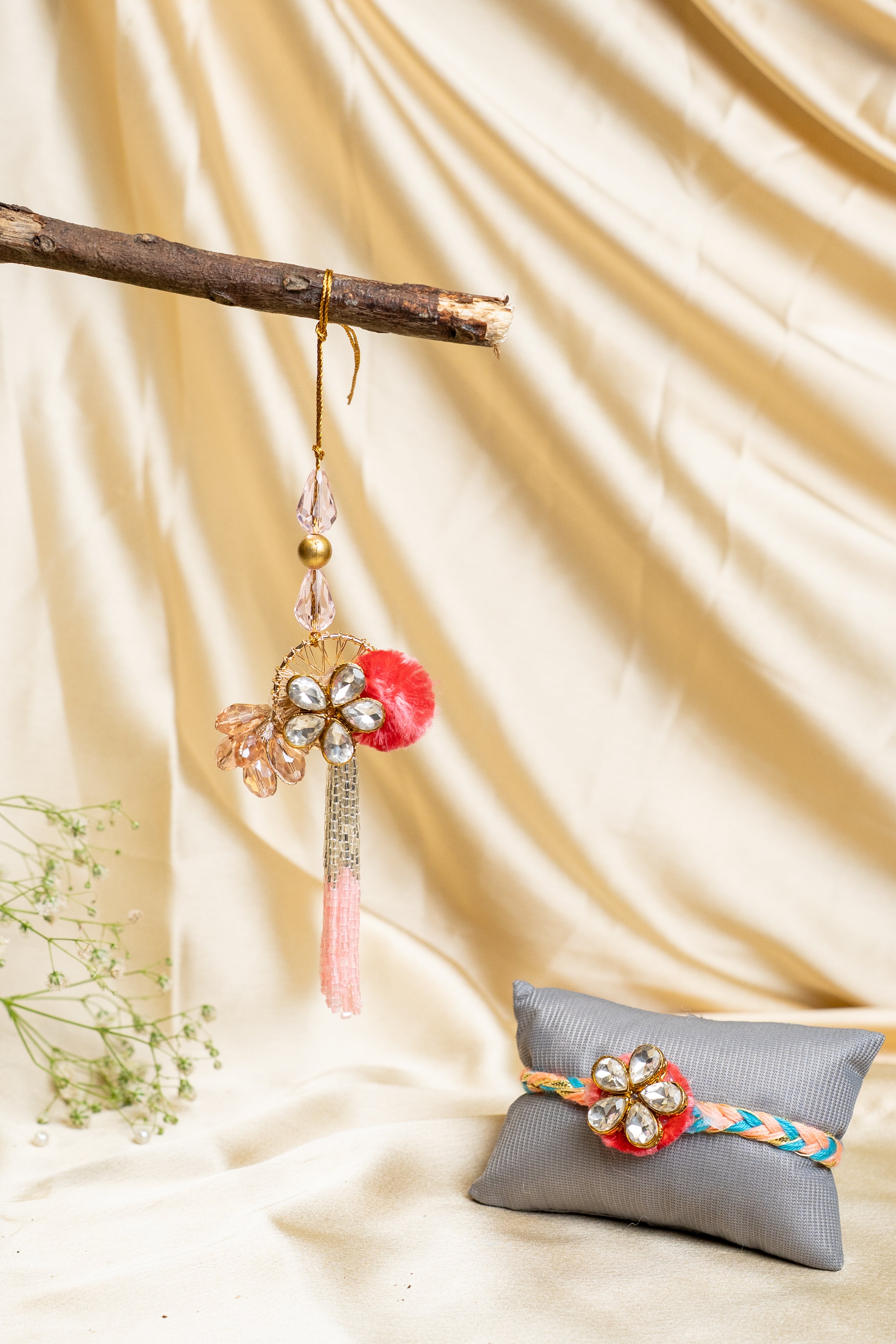 Kundan stone heavy flower designer set