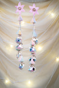 SEQUIN FLOWER WORK LONG PASTEL HANGING