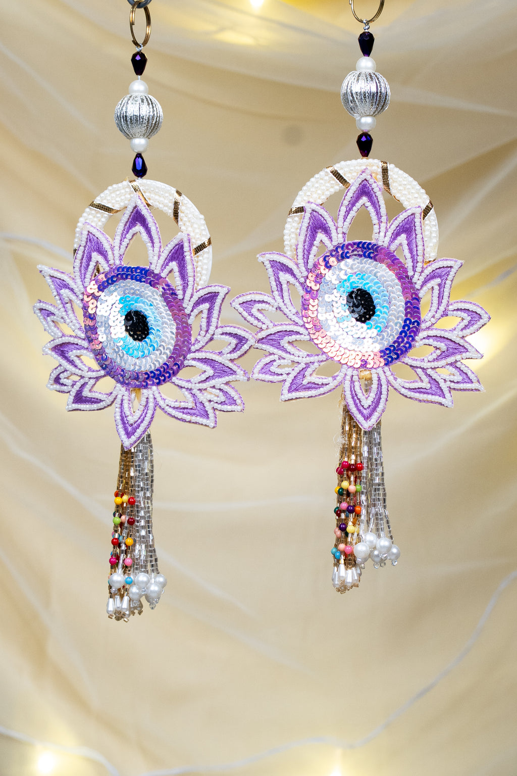 EVIL EYE AND LOTUS HANDWORK HANGINGS
