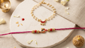 Bracelet set with meena rakhi