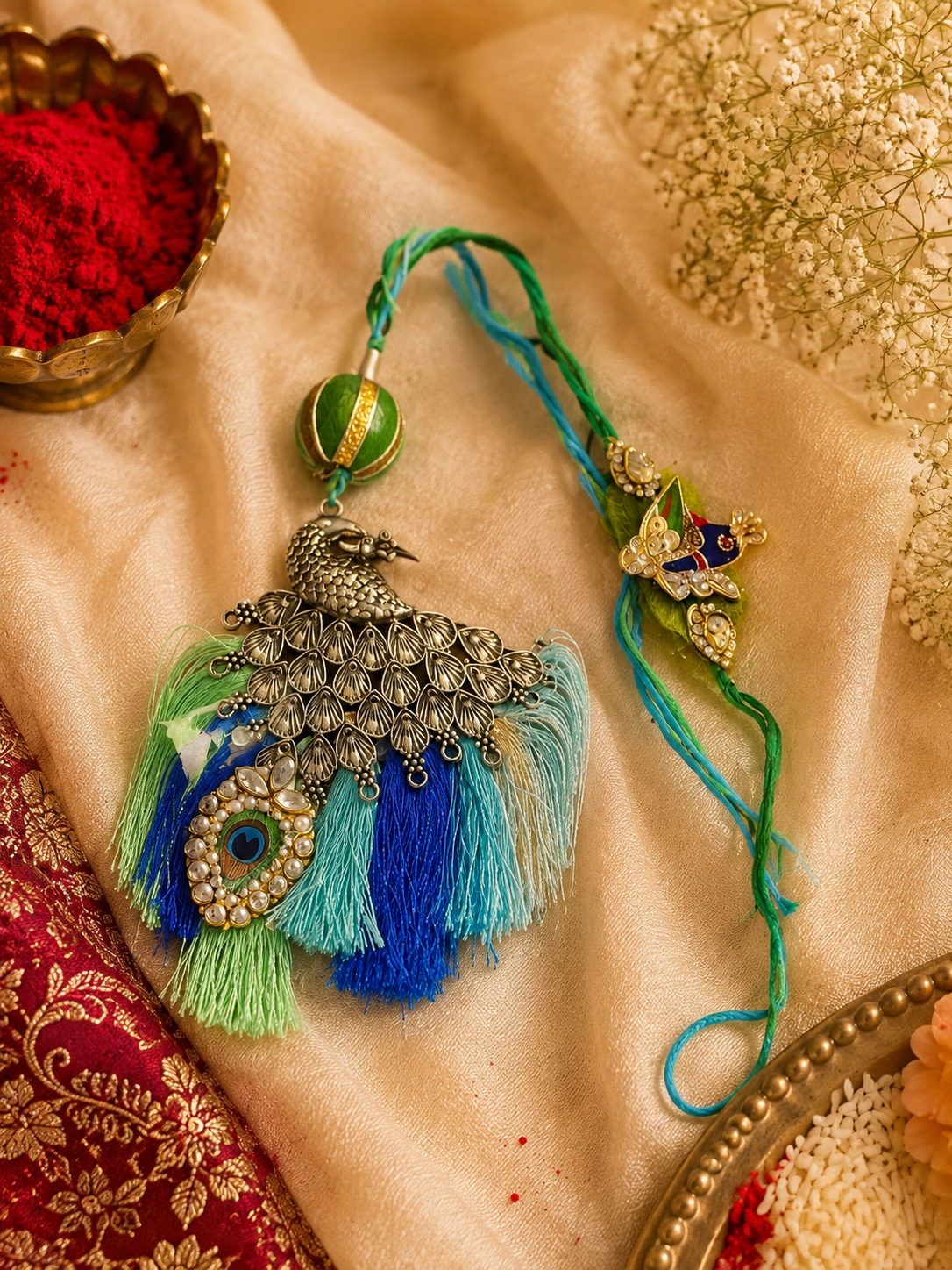 Oxidised peacock set