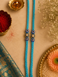 Minimal meena work evil eye rakhi