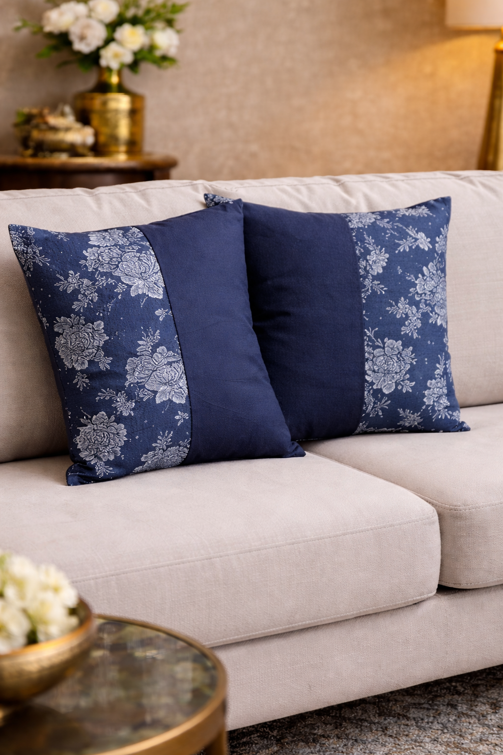 Denim cushion covers