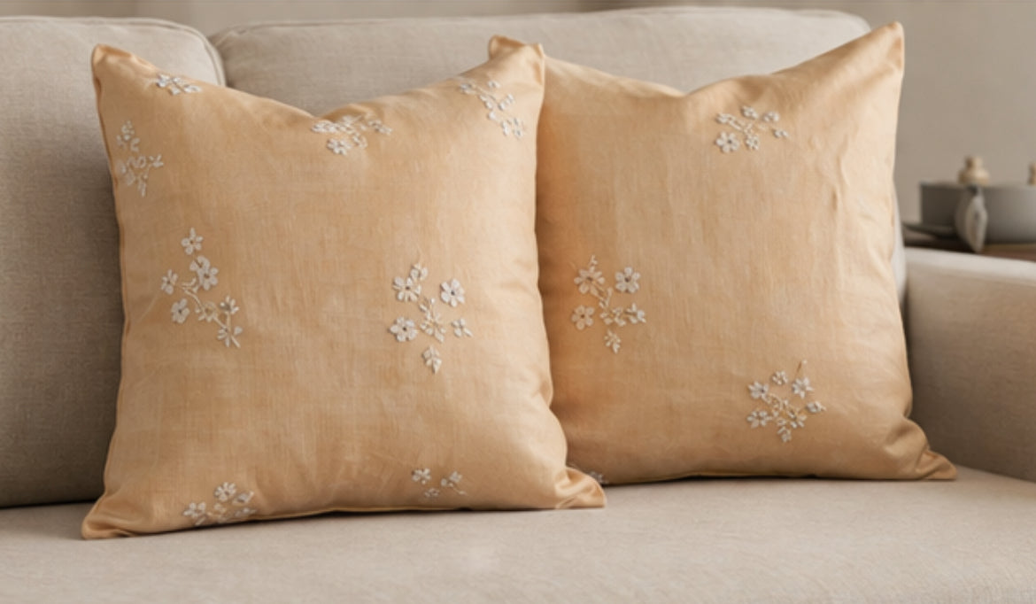 Delicate embroidery cushion cover
