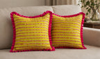 Ruffle & printed cushion cover