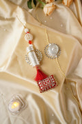 German silver dibbi rakhi set