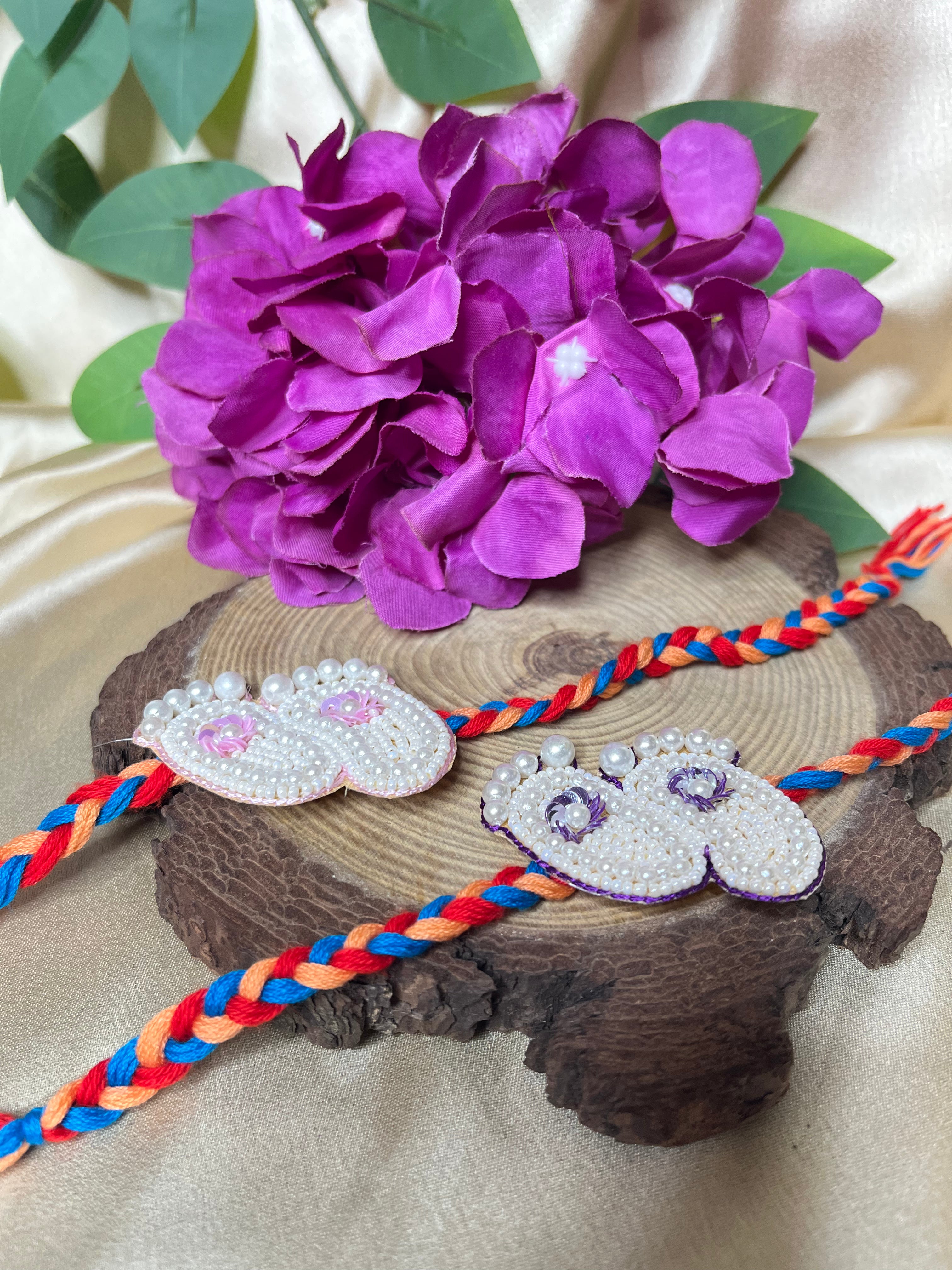 Footprint beadwork rakhi newborn special
