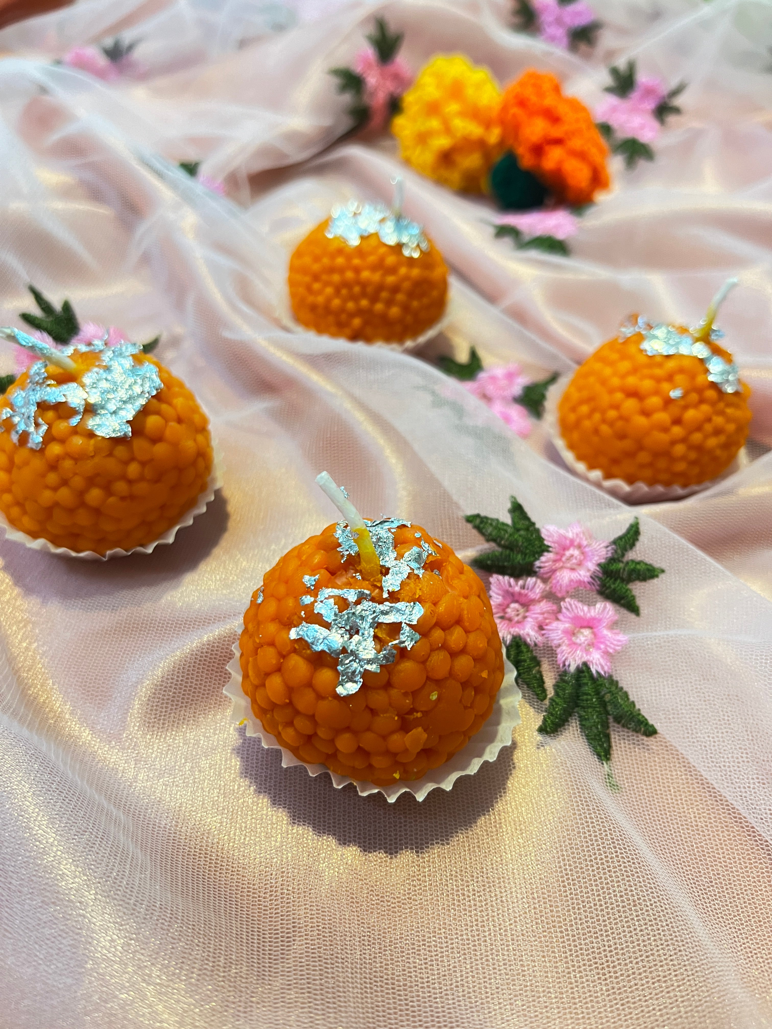 Motichoor Laddoo Candle - Set of 4