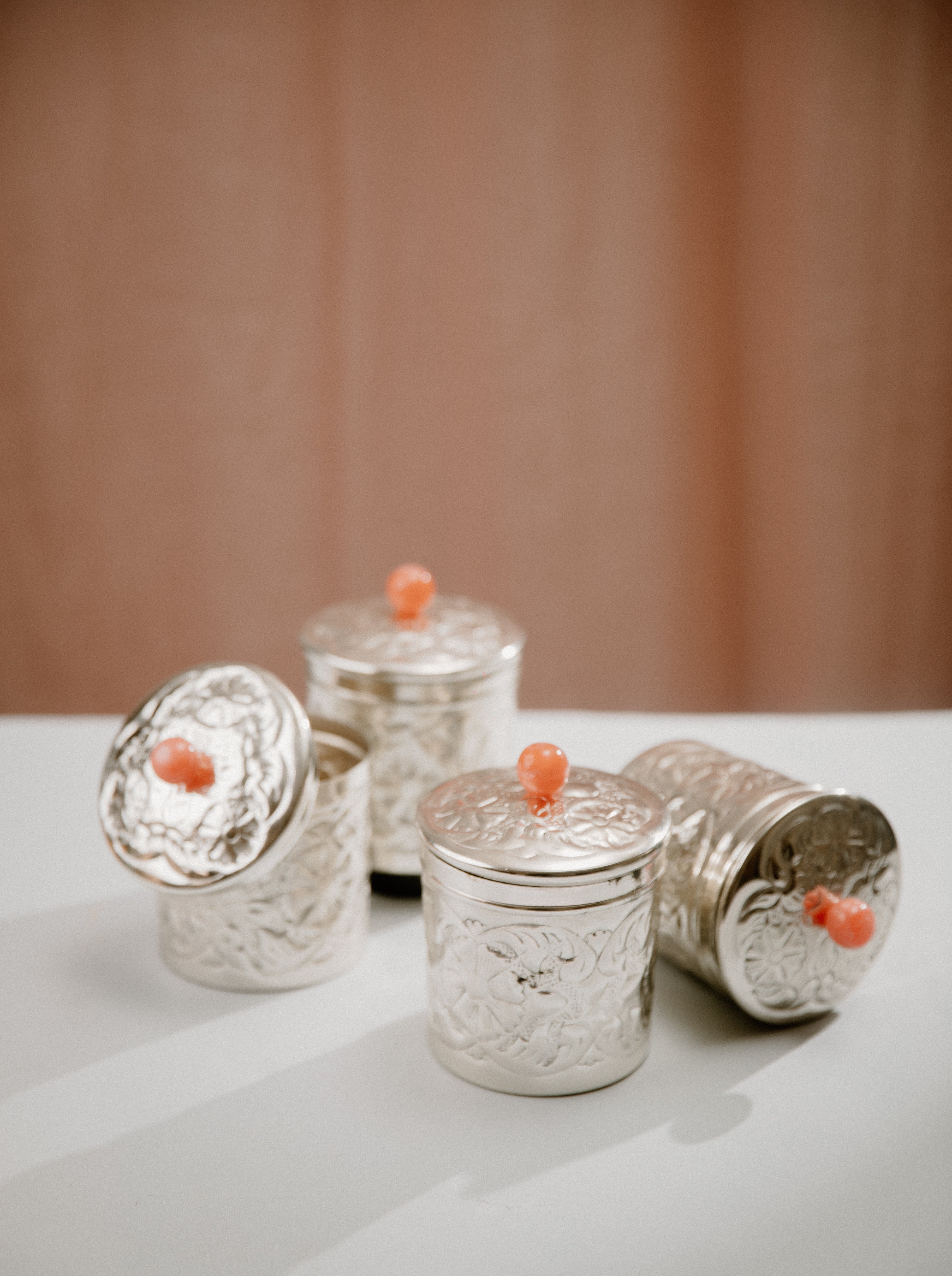 German Silver jars with Silver plating